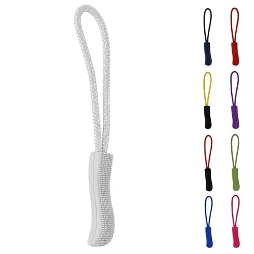 ROKEL Zipper Pulls, Zip Puller Replacement – 10 Pack Grey, Durable Zip Tags Cord Pulls for Backpacks, Luggage, Jackets, Suitcases & Bags – Easy Fix Zip Repair Extension (Grey, 10 Pack)