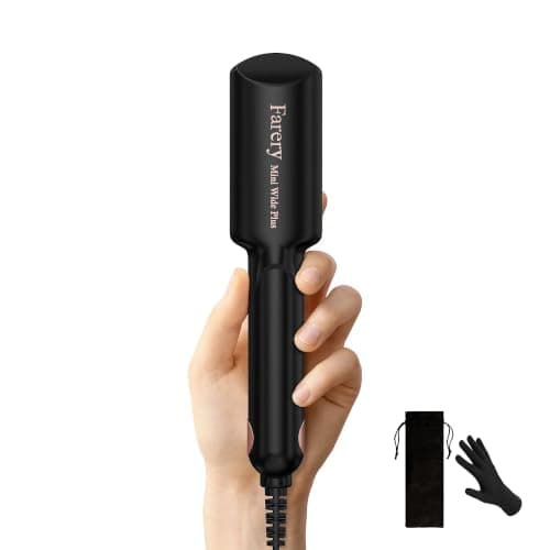 FARERY Portable Mini Hair Straightener, 38mm Wider Plate Mini Flat Iron for Short&Long Hair, Ceramic Travel Hair Straighteners with Argan Oil&Keratin Infused, Universal Voltage, with Storagebag