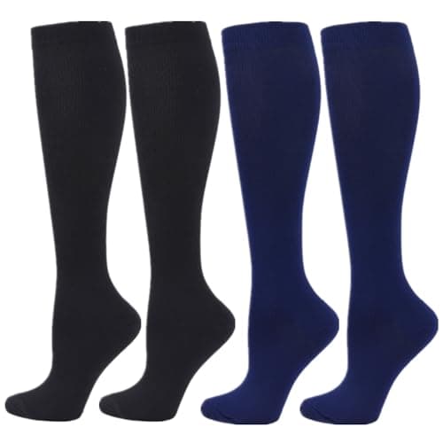Compression Socks for Women Men, 2/3/4/6 Pairs 20-25mmHg Knee High Socks