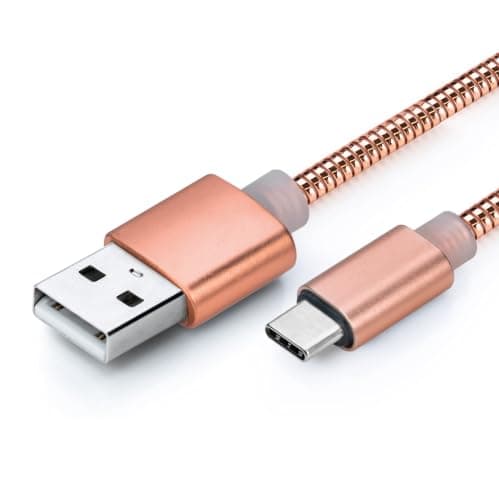 Status USB A to USB C Charge Cable, 1M Durable, 5w Charging Cable, High-Speed Data Sync, Rose Gold Metal, (Pack of 1), ATC1MMRGL10