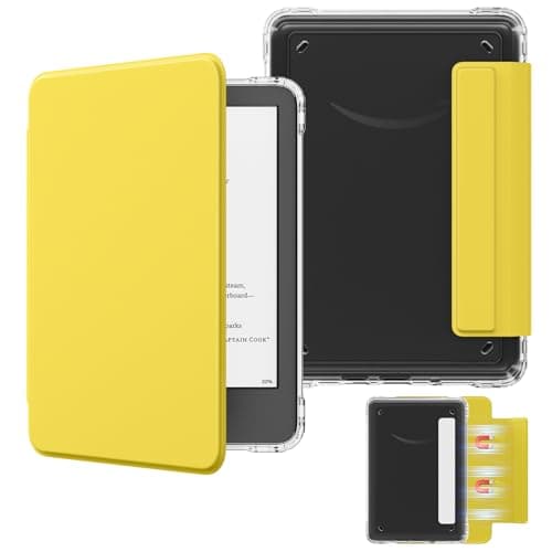 MoKo Detachable Magnetic Case for 6" Kindle 11th 2024/2022,Yellow
