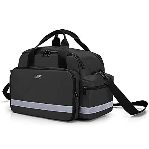 Trunab Medical Bag Empty – Nurse Supply Bag with Shoulder Strap, Black