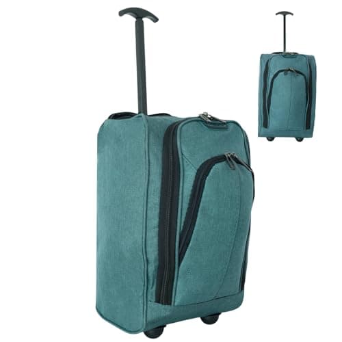 Bordlite Ryanair Cabin Bag 40x25x20cm with Wheels – Underseat Rolling Trolley Suitcase – Airline Approved Lightweight Hand Luggage for Travel – Fits Ryanair, EasyJet, Jet2 – Teal