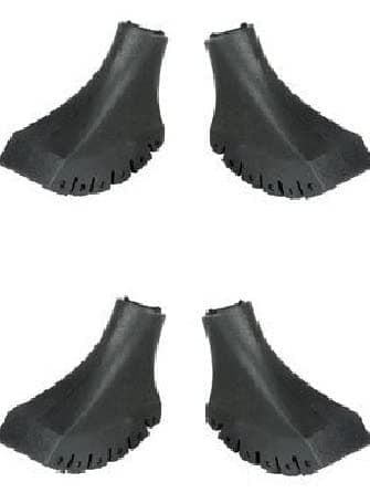 Four Pack of Extra Durable Rubber Replacement Tips (Replacement Feet/Paws/Ferrules/Caps) for Trekking Poles - Fits All Standard Hiking and Walking Poles (Firm Nordic Tapered (4), 4 Pack)