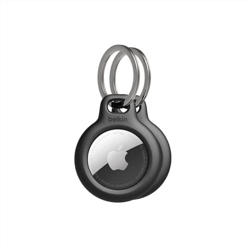 Belkin AirTag Case with Key Ring (Secure Holder Protective Cover for Air Tag with Scratch Resistance Accessory) – 2-pack, Black