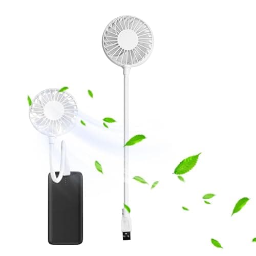 Portable Fan - Flexible Neck USB Air Fan, Multi Position Personal Cooling Tools, Energy Efficient Mini Breeze Generator, Silent Accessory | Travel Friendly For Tent, Car, Beach, Outdoor Activities