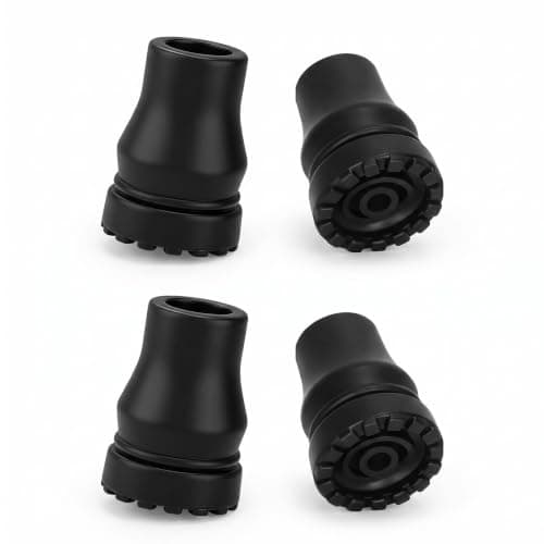 3/4" Non-Slip Walking Stick Tips, 19mm Rubber Caps for Canes/Poles