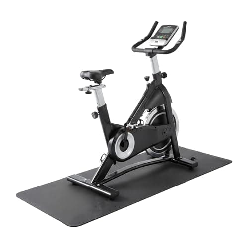 Harbour Housewares Rubber Treadmill Mat – 120 x 60cm – Black - Heavy-Duty NBR, Non-Slip, Water & Abrasion Resistant, Home Gym Floor Protector, Portable, Durable Exercise Mat