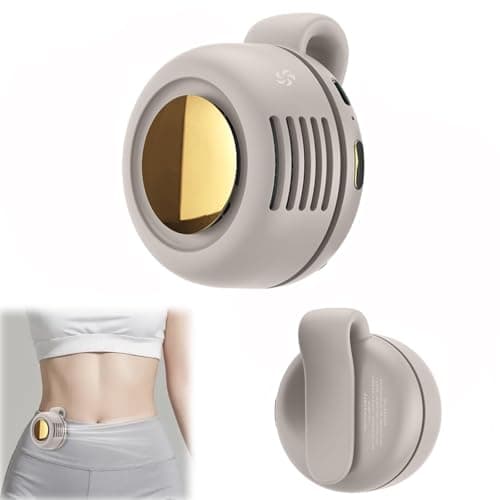 BRTNUP Silent Mini Bladeless Fan Portable Waist Clip Fan Rechargeable Hands-Free Belt Fans with 3 Speeds for Travel Office Shirt, Summer Gift for Outdoor Lovers (White)