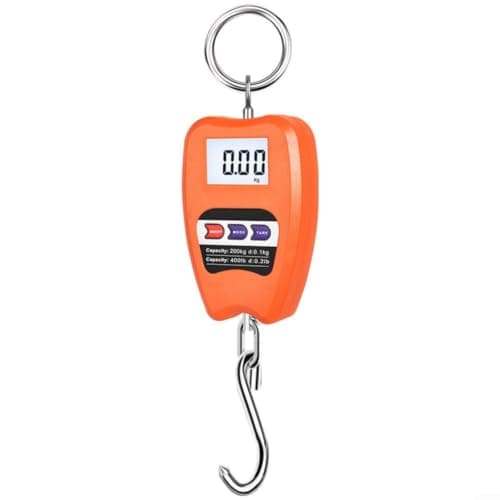 NiuLumea Aluminum Alloy Digital Hanging for Scale 200kg, Electronic Crane for Scale with for Large LED Display, Multi-Unit Weight for Scale Industrial and Travel Use(Orange)