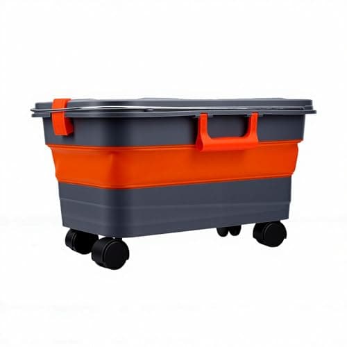 Spacnana Foldable Water Bucket, 5.8 Gallon 22L Collapsible Wash Bucket with Wheels Drain Plug and Universal Adapters, for Car Washing Camping Pet Bathing Outdoor Cleaning