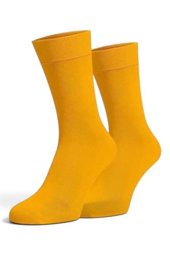 ONESCK Cotton Dress Socks for Women, Light Orange, 4-7