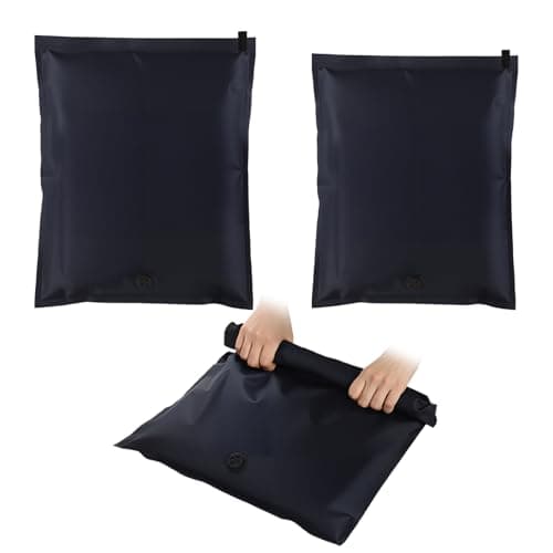 Small Vacuum Storage Bags for Travel 2 Pack(Black-1S-1M)