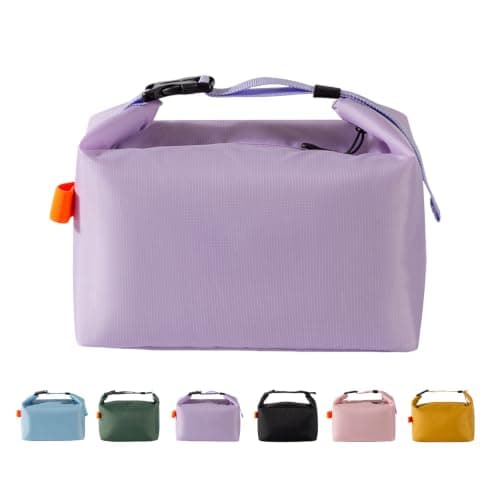 Aucuu Insulated Lunch Bag, Reusable Lunch Bags, Leakproof Lunch Box Tote Bag, Large Capacity Cooler Bag, Thermal Food Bag for Office School Picnic-8L (Purple)