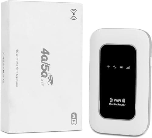 5G MiFi Hotspot, Unlocked Mobile WiFi Router with SIM Slot, WiFi 6, 300Mbps, UK Coverage – Connects up to 10 Devices, 14-Hour Battery, WPA3 Security, Plug & Play for Travel, Home Working, Caravan