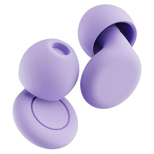 OPEIIN Ear Plugs for sleep - Flexible Silicone for Superior Hearing Protection,Ultra-Soft Reusable Noise-Reducing Earplugs for Sleep, Focus, Travel | Custom Fit with 8 Tips |Purple,1 count (Pack of 2)