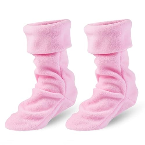 Copbopwn Kids Winter Warm Lined Welly Socks Fleece Welly Socks For Childrens Kids Winter Thermal Fleece Welly Wellington Boot Liners Socks Warm Rain Boot Liners for Boys Girls (pink 17cm)