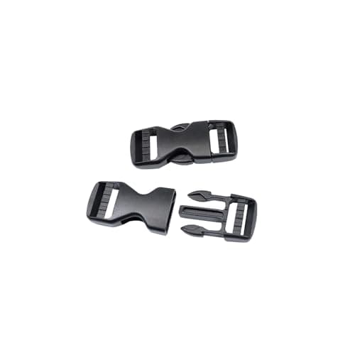 Baikeen Side Release Buckles 15mm/20mm/25mm/32mm/38mm/50mm Heavy Duty Plastic Buckle Clips Belt Snap Clasp Backpack Buckle Replacement Dual Adjustable No Sewing for Strap 20mm(20mm,2 Sets)