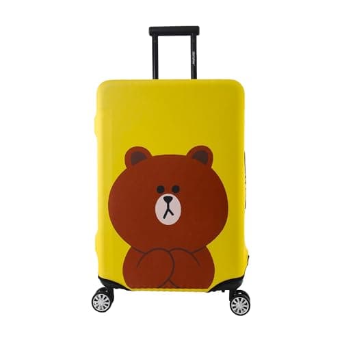 Periea Luggage Covers for Suitcases – Suitcase Cover – Premium Elasticated Material – Small, Medium, Large or Extra Large (Large, Yellow Teddy)