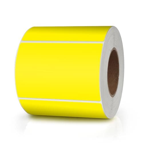 Meitaat Yellow Rectangular Labels 75 x 50mm Colour Coding Stickers 500 Pcs