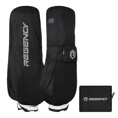 Regency Golf Bag Travel Rain Cover - Premium Waterproof Storage Protector for Golf Clubs, Durable Golfbag Club Covers - Universal Fit, Easy Access Design (Black)