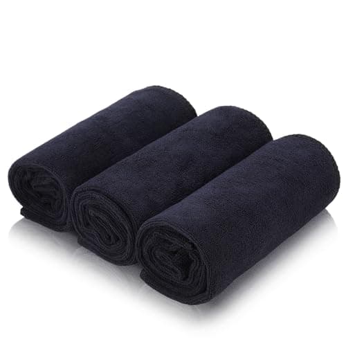 3 Pack Gym Towels Men Small Microfibre Sports Sweat Towels Black