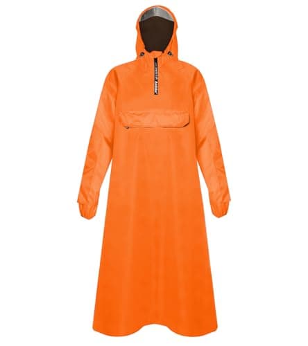 Andake Rain Poncho Rain Jacket Lightweight Waterproof for Men and Women, Packable Windproof with Hood for Hiking, Cycling, and Outdoor Activities Orange