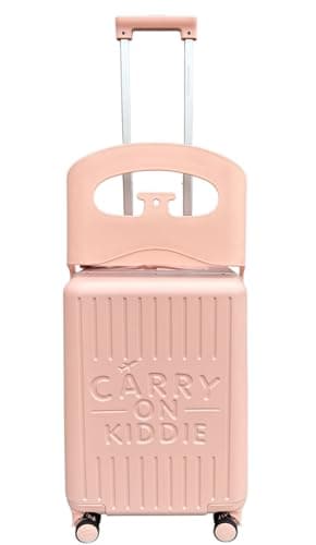 Carry On Kiddie | Kids Ride-On Cabin Suitcase with Built-in Child Seat & Safety Harness | Cabin Size 53×35.5×25cm | Ages 18 Months–10 Years (Blush Pink)
