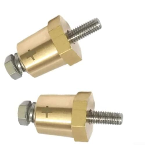 2PCS M8 Brass for battery Terminal Adapter 250A Heavy Duty Post Connector for Car Boat RV - Gold Plated Quick Release Pole Converter