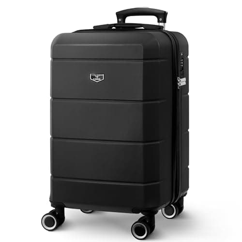 LUGG 20-Inch Jetset Lightweight Cabin Suitcase, ABS Hard Shell, Water-Resistant Carry-On Luggage, TSA-Approved Lock, 4 Spinner Wheels, 3-Step Telescopic Handle, EasyJet Overhead, 55 x 35 x 23 cm