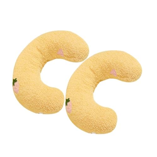 VICASKY 2pcs U-shaped Cat Pillow for Pets Soft and Comfortable Neck Support Made of Flannelette and Pearl Cotton, Washable Kitten Pillow for Sleeping and Hugging