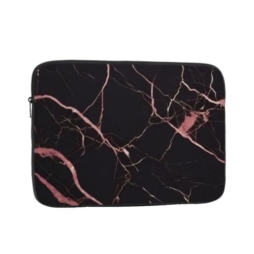 10 12 13 15 17 Inch Laptop Sleeve Case Black Rose Gold Marble Laptop Bag