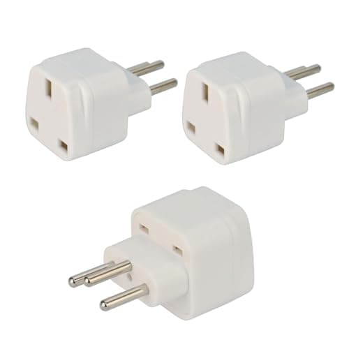 UK to Swiss Plug Adapter, 3 Pack Switzerland Plug Adapter, Grounded Swiss Plug, Travel Adapter for Switzerland, Jordan, Liechtenstein, Madagascar, Rwanda and More, Type J, White