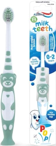 Aquafresh Milk Teeth Baby Toothbrush, Extra Soft, Ages 0-2, Assorted
