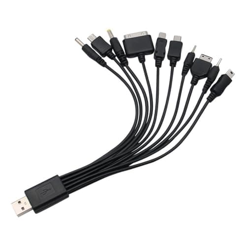 10 in 1 Charger Cable, Universal USB Charging Cable for iPhone, Samsung Galaxy, Huawei, OnePlus LG Android Devices, 20cm Fast Charging Cable with Multi Charger Connectors for Travel, Home, Office Use