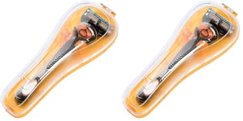 Nincha Manual Razor Travel Case Portable Plastic Manual Razor Trimmer Protector Orange (Pack of 2)