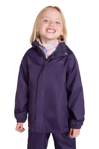 Mountain Warehouse Pakka Kids Waterproof Rain Jacket Dark Pur 9-10y