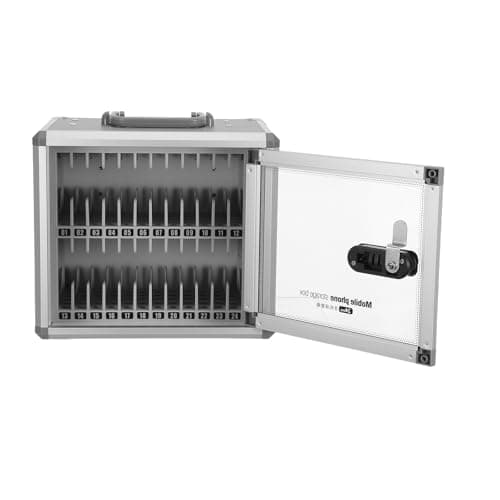 IDEANATEGRATE 24-Slot Smartphones Storage Locker with Mechanical Combination Lock in Aluminum Alloy, Ideal for Classrooms and Offices