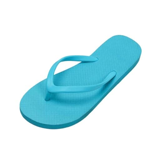 Jhebeks Sky Blue Flip Flops Womens Uk Flat Lightweight Slim Sandals Non Slip Flip Flops Comfortable Summer Beach Walking Cushion Sandals Slip On Indoor Outdoor for Shower Bathroom Size 5.5