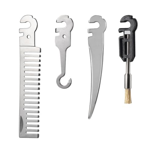 Roxon FT08 Build Your Own Multitool Accessory for Flex Multitool (4 pcs A Set Included Comb, Marlin Spike, Mini Brush, Hook) Good for Outdoor & Camping