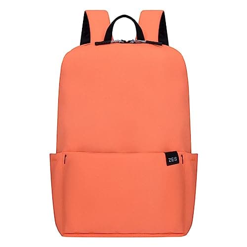 Orange Kids Backpack Anti Theft Rucksack Travel Shoulder Bag Small Casual Daypacks School Bag for Girls Ladies Fashion Handbag Rucksack Bags Lightweight Backpack for Travel College Work Back to Schoo