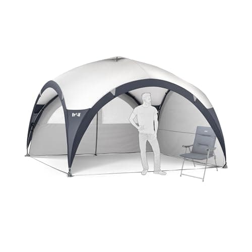 Trail Steel Dome Gazebo with Zip-Away Sides, Carry Bag, 3.5m x 3.5m
