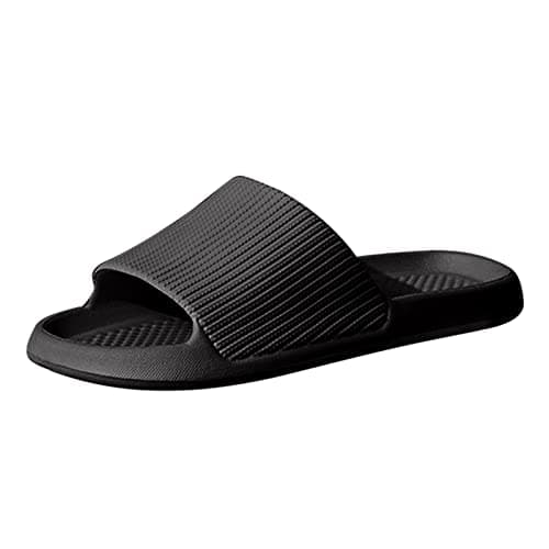Men's Casual House Shoes Neat Simple Daily Appearance Pool Side Practical Footwear Household Daily Essential Travel & Vacation Friendly All Day Walking Support Summer Beach Ready Design Black
