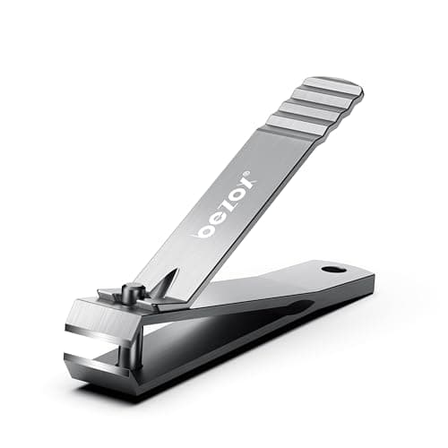 BEZOX Heavy Duty Straight Blade Nail Clippers for Thick Toenails, Professional Stainless Steel Fingernail Toenail Clippers Trimmers - Thick Wide Jaw Toe Nail Clippings