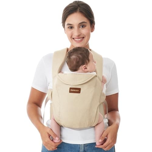 Momcozy Newborn Carrier for 0-12M/3.2-11.3kg, Waist 64-127cm, Cotton Khaki