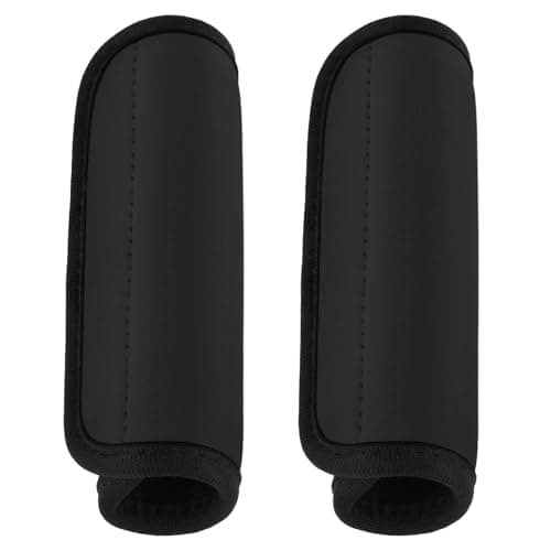 2 Pack Luggage Handle Wraps - Soft Comfort Handle Covers for Suitcase, Bright Color Travel Accessories (Black)