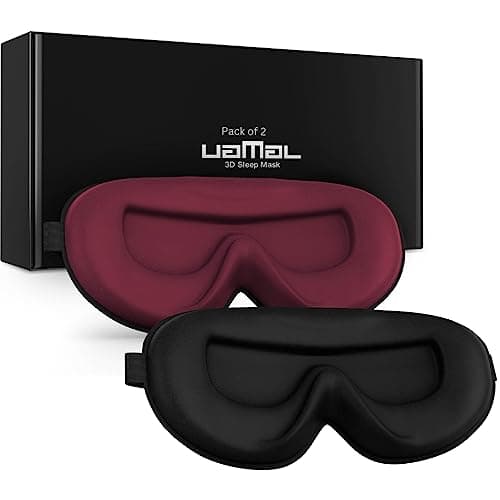 Pack of 2 Sleep Mask, Eye Mask for Sleeping, Eye Mask,100% Blackout Sleeping Masks, Sleep Masks for Women & Men, Zero Pressure Sleep Eye Masks with Adjustable Strap, Travel Essentials, 3D Sleep Masks