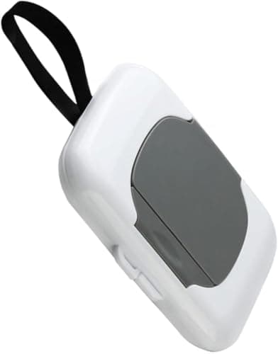Travel Wipe Holder, Reusable Refillable Wet Wipe Container, Hanging Dispenser for Strollers, Safe Wet Storage Case, Gray