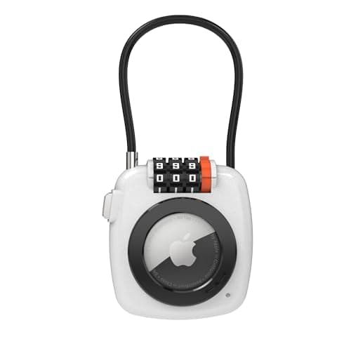 UP Security AirTag Holder with Combination Lock, Works with Apple AirTag Holder, Anti-Theft Air Tag Case with Cable Lock, Air Tagholder for Luggage, Backpack, Suitcase, Travel Safe GPS Tracker Case