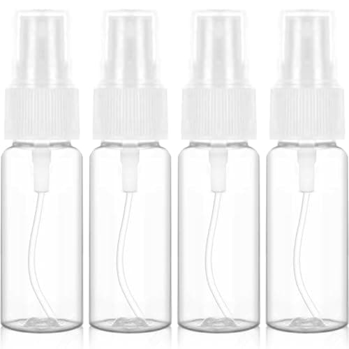 Redamancy 4 Pieces 20 ml Empty Spray Bottle Transparent Plastic Portable Refillable Liquid Travel Cosmetic